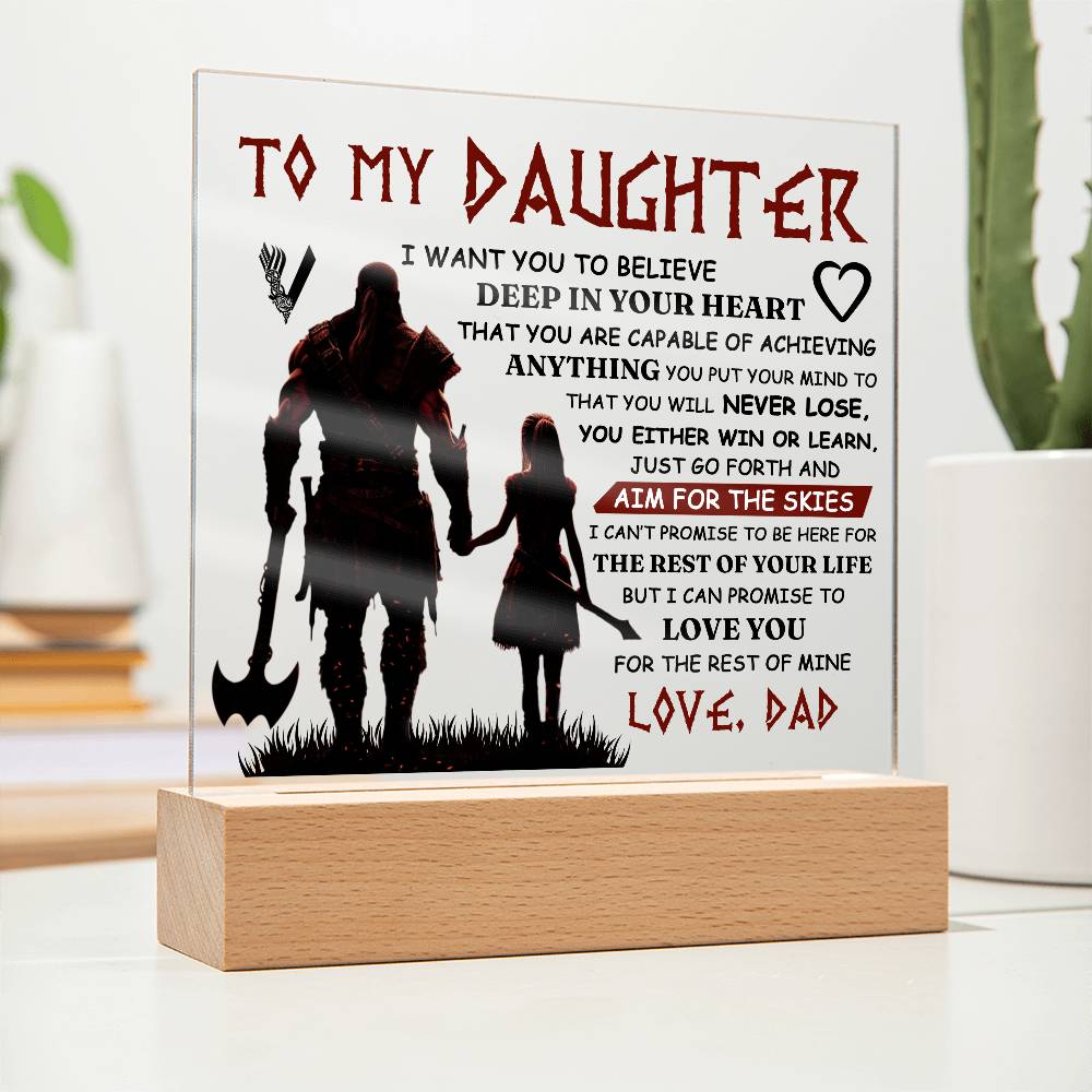 TO MY DAUGHTER VIKING SQUARE ACRYLIC PLAQUE